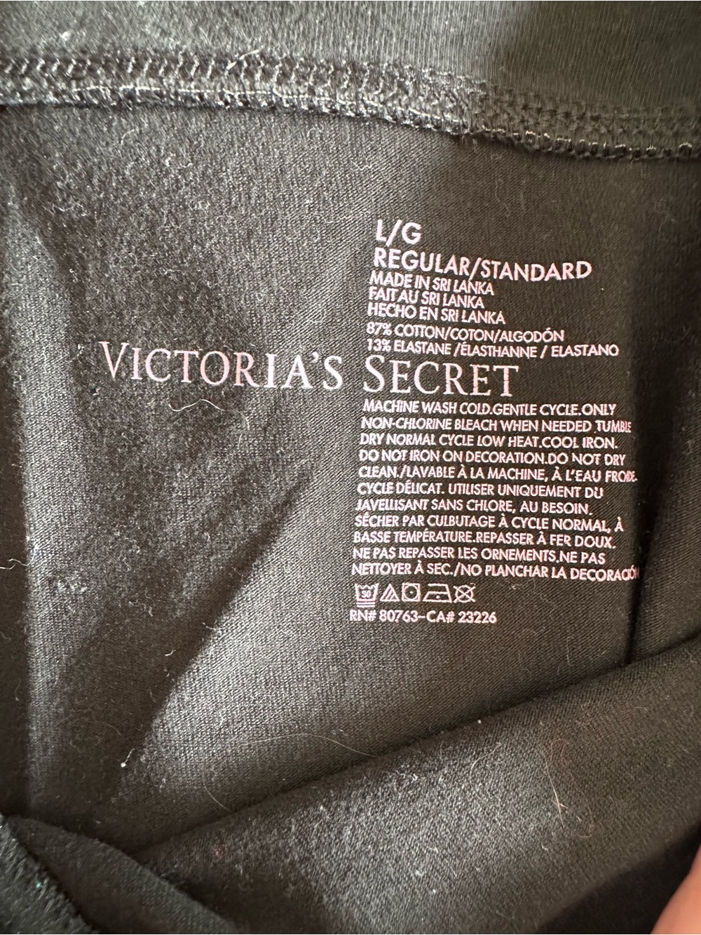 Victoria's Secret Black Yoga Bootcut Leggings Sequin Angel Wings - Picture 3 of 4